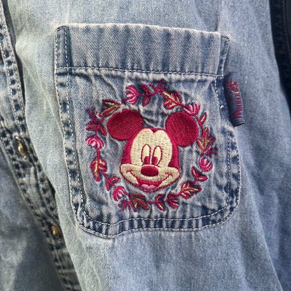 Mickey Mouse Blue Denim Button-Down Shirt - Picture 2 of 7
